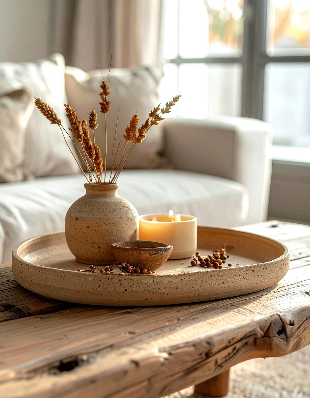 Textured Clay Tray - 30 coffee table tray ideas