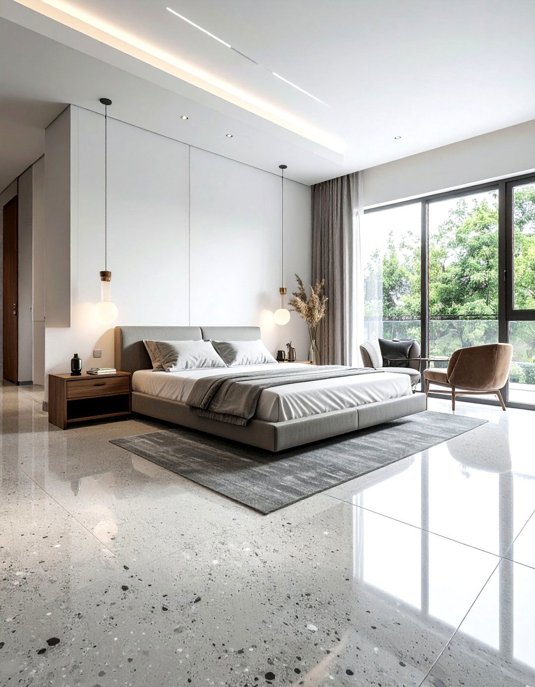 Textured Concrete Floor - 30 polished concrete bedroom ideas
