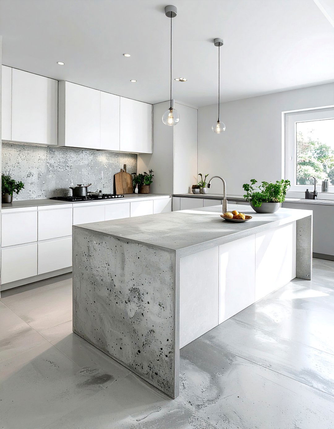 Textured Concrete Kitchen Surface - 30 concrete countertop kitchen ideas