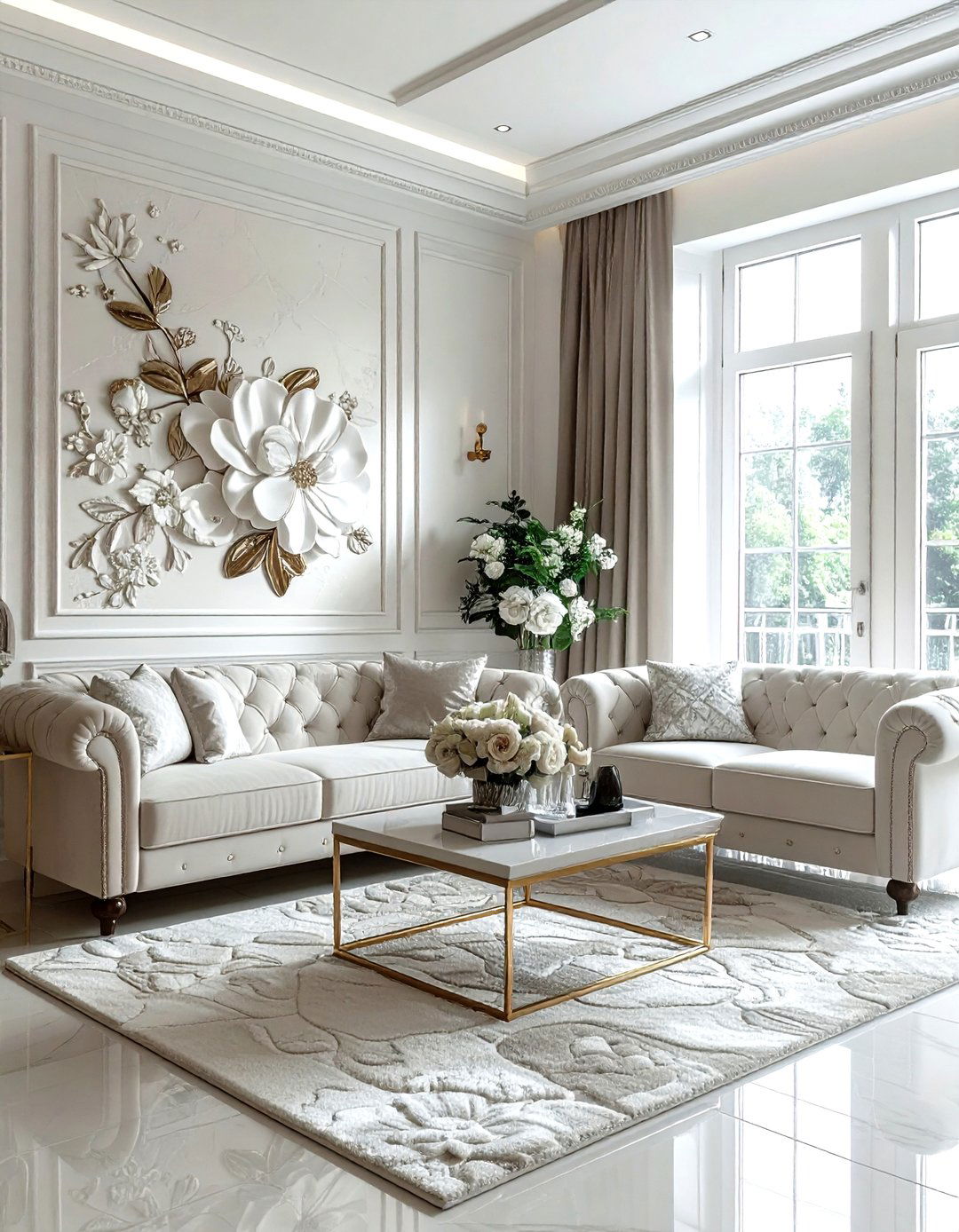 Textured Floral Wallpaper - 30 living room floral wallpapers