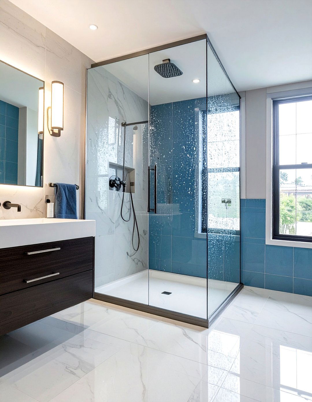 Textured Glass Film - 30 bathroom window treatment ideas