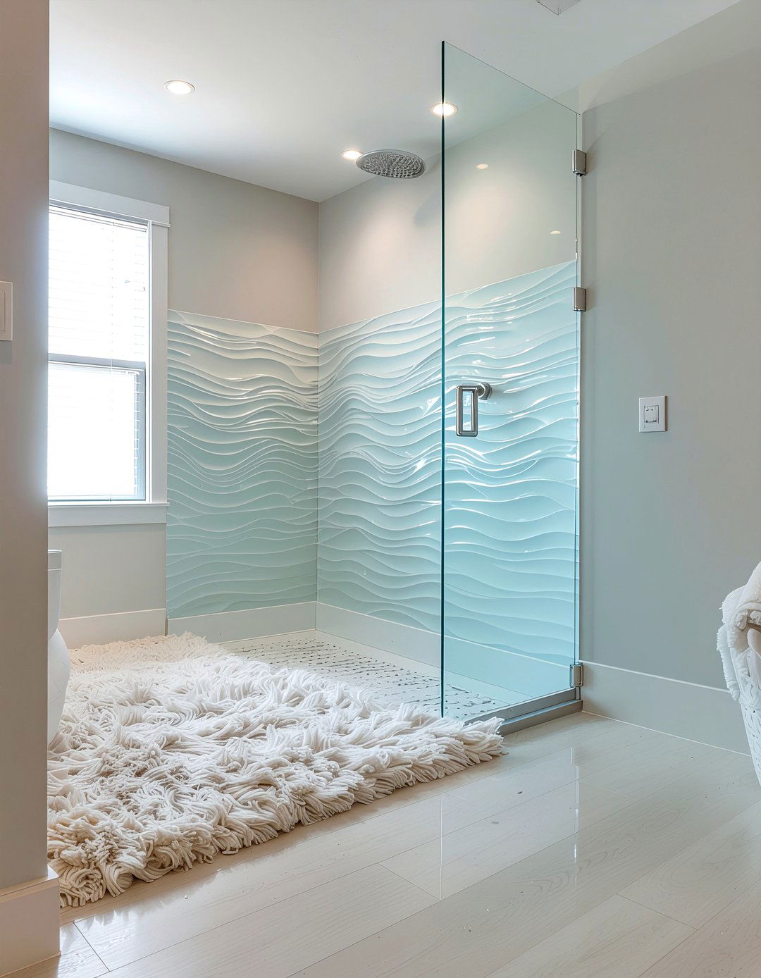 Textured Glass Shower Door - 30 bathroom glass door ideas