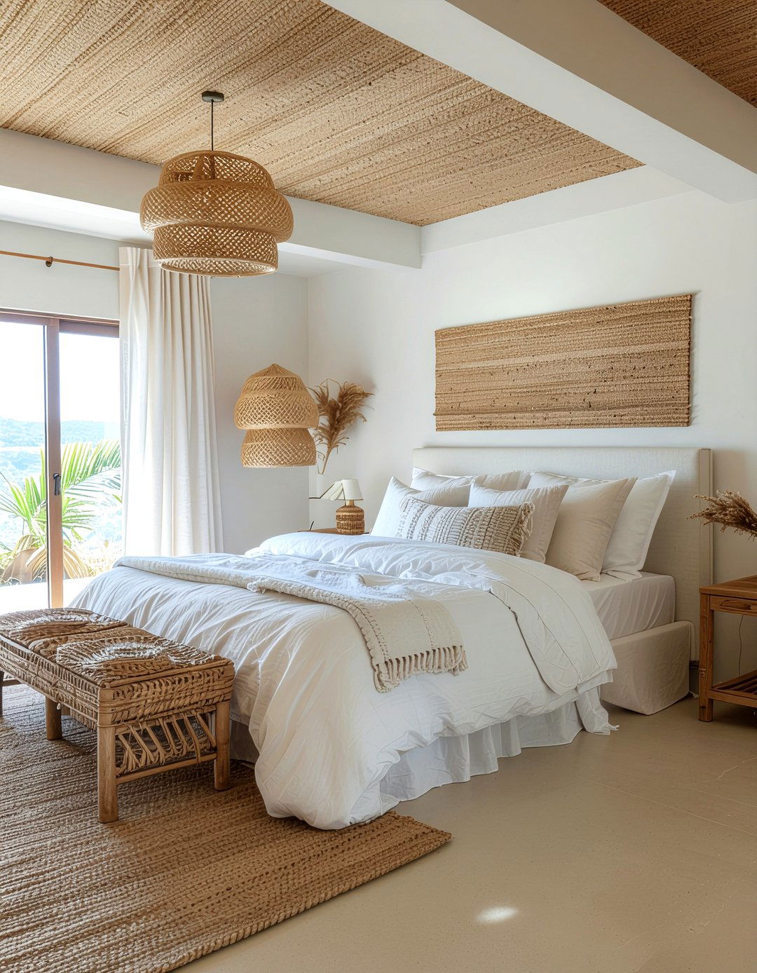 Textured Grasscloth Ceiling Wallpaper - 30 bedroom ceiling wallpapers