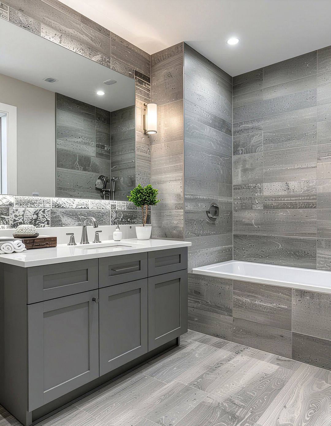 Textured Gray Bathroom - 30 cool gray bathroom ideas