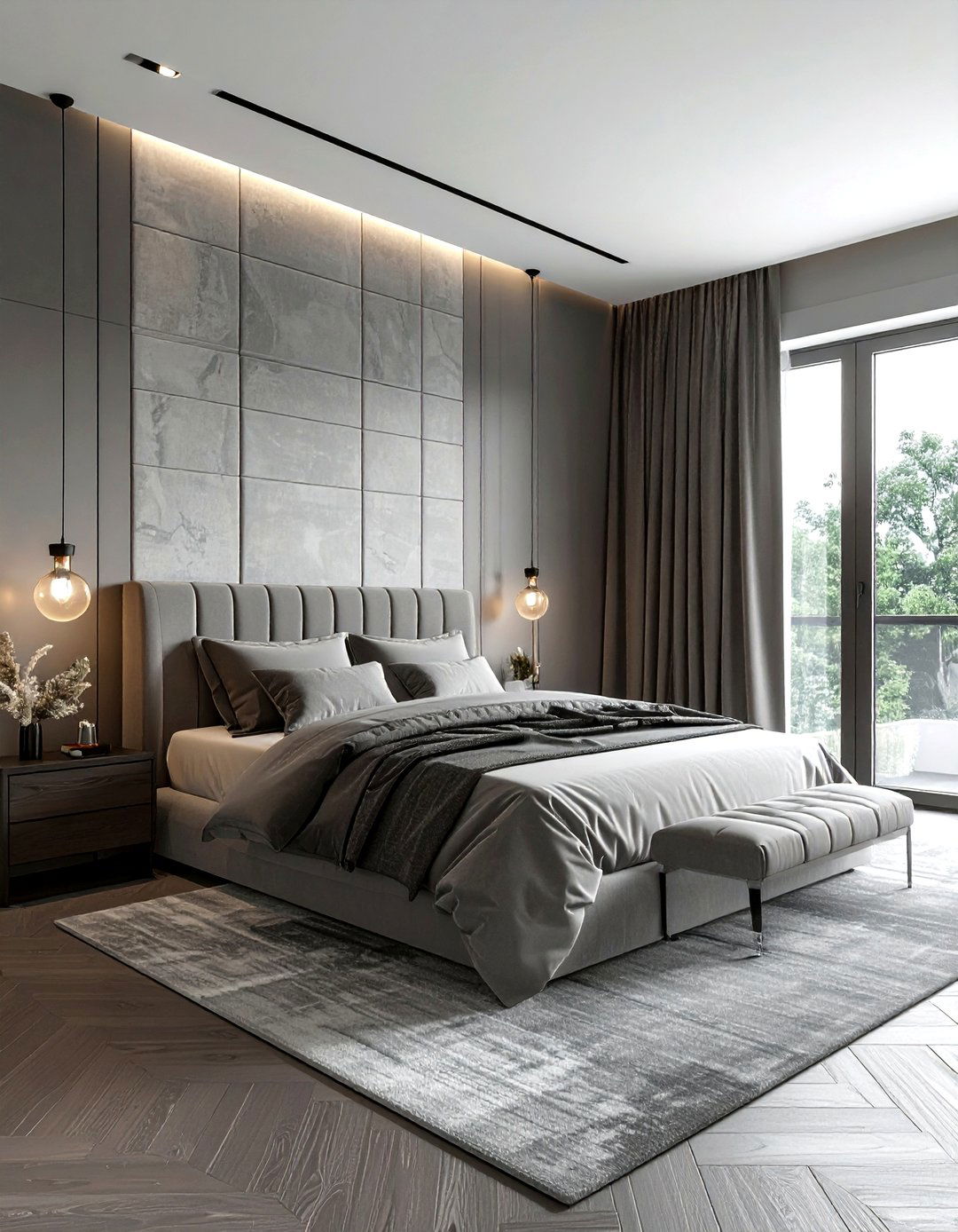 Textured Gray Bedroom - 30 minimalist gray bedroom ideas