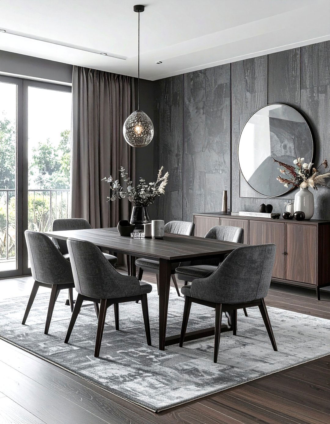 Textured Grey Wallpaper Dining Room - 30 grey dining room decor ideas
