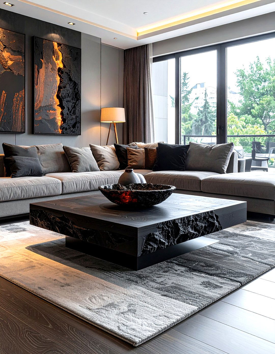 Textured Lava Stone Bowl - 30 coffee table bowl ideas