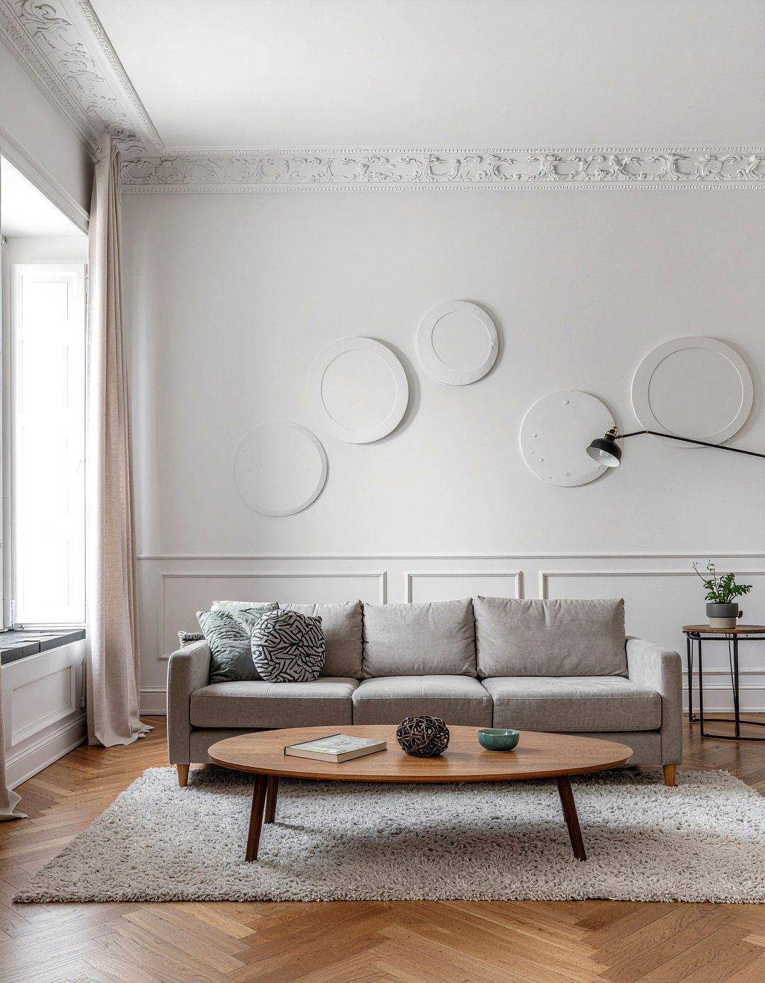 Textured Plaster Geometric Wall - 30 living room geometric wall designs