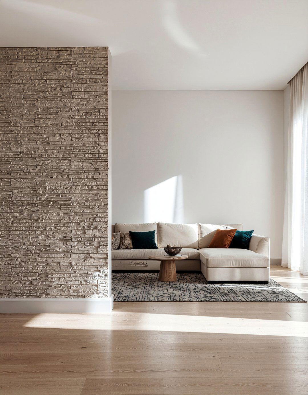 Textured Plaster Wall - 30 living room focal point ideas