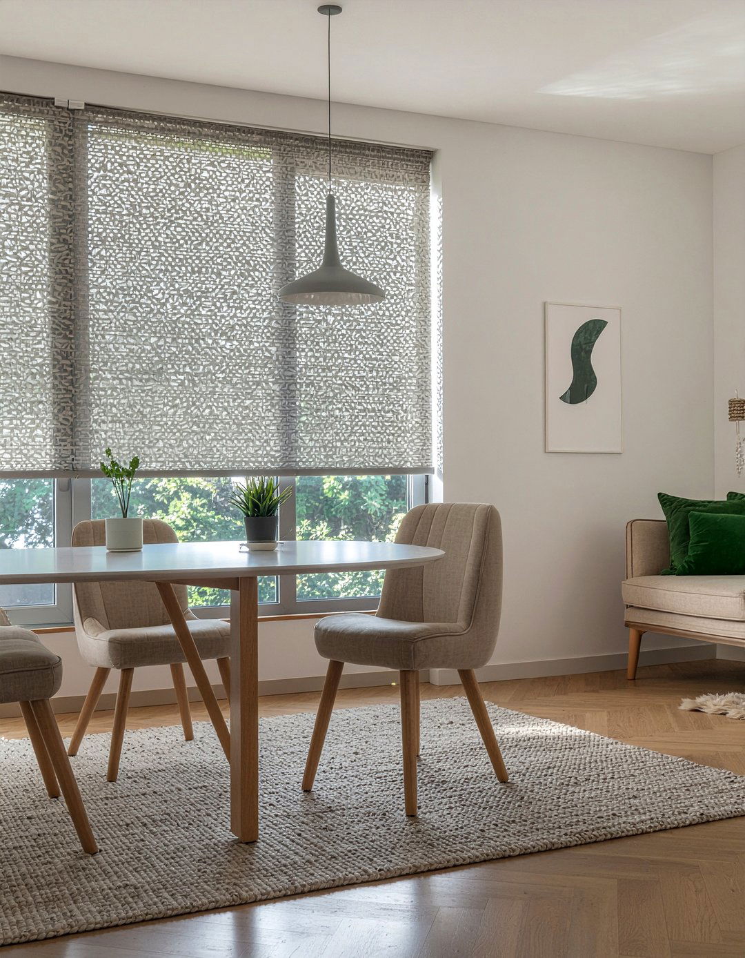 Textured Roller Blinds - 30 dining room blinds ideas