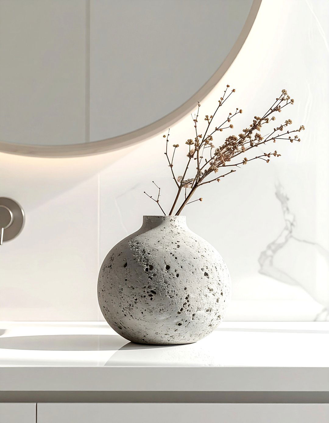 Textured Stone Vase For Bathroom - 30 bathroom vase ideas