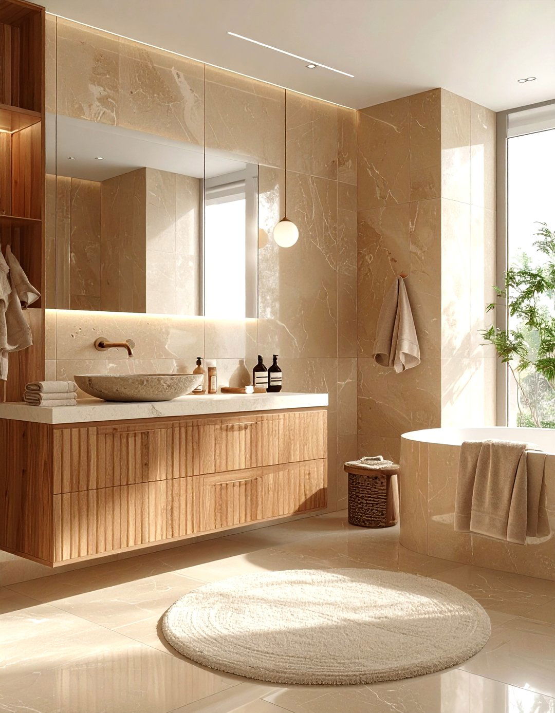 Textured Tan Bathroom - 30 warm tan bathroom ideas