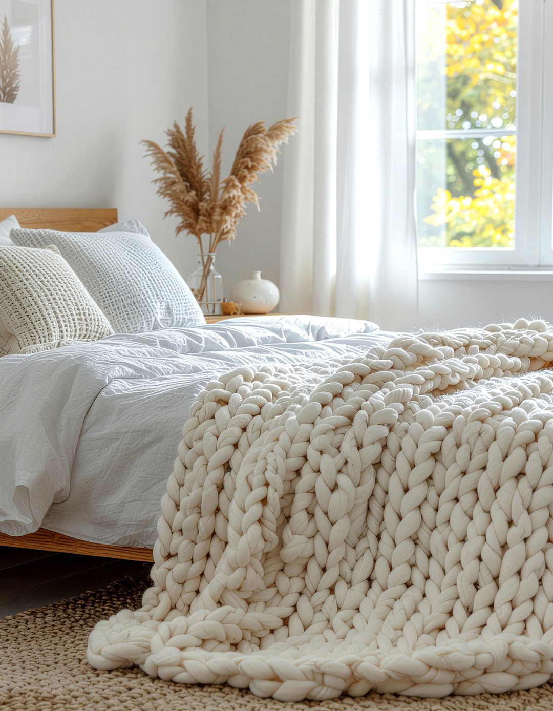 Textured Throw Blanket - 30 quick bedroom ideas