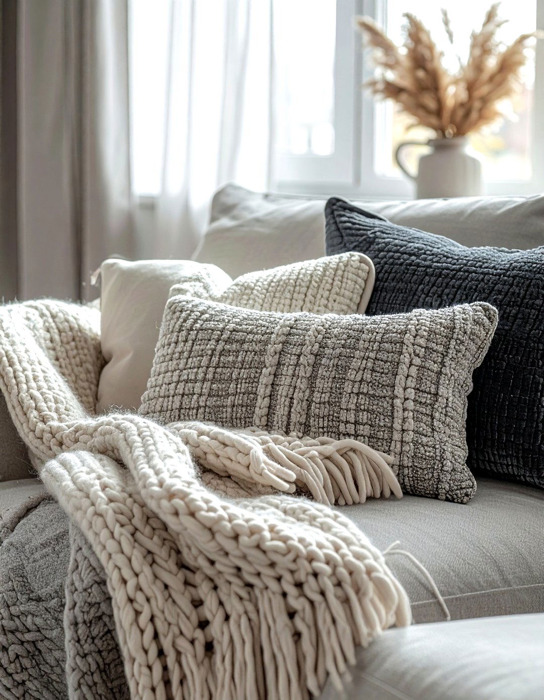 Textured Throw Pillows - 30 stylist decor ideas