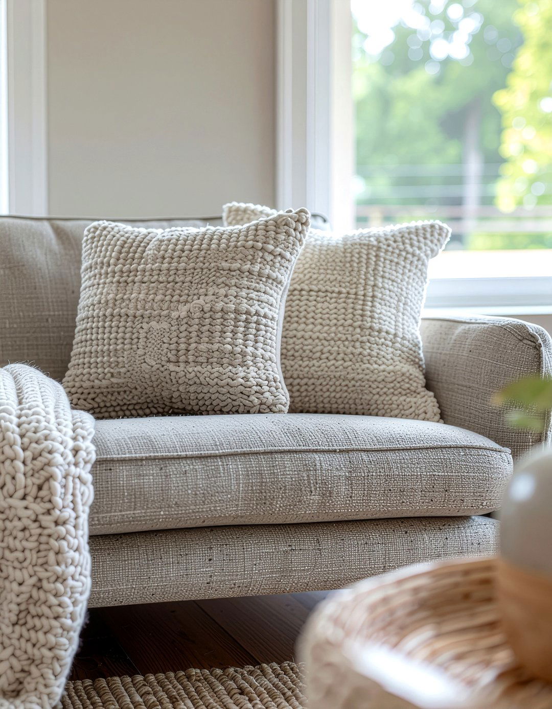 Textured Throw Pillows - 30 living room improvement ideas