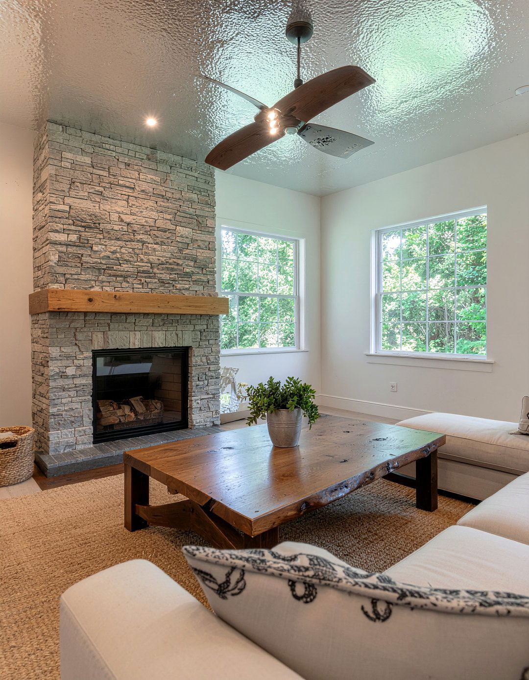 Textured Tin Ceiling Panels - 30 living room pressed metal ceiling ideas