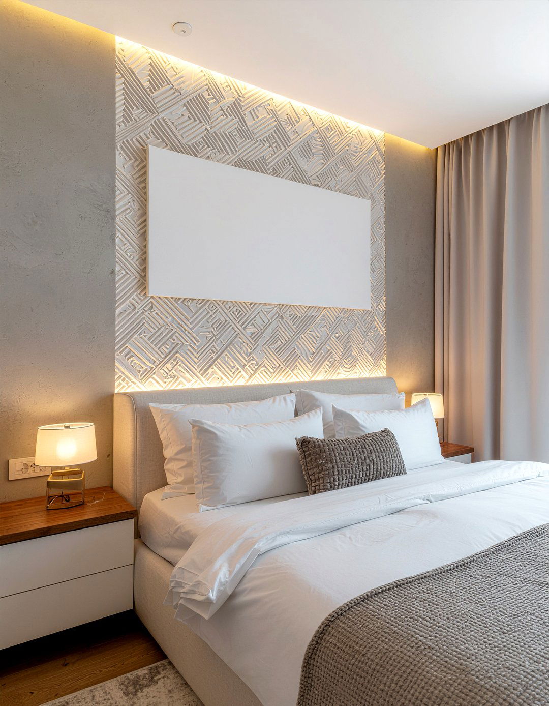 Textured Wall Bedroom - 30 modern glam bedroom ideas