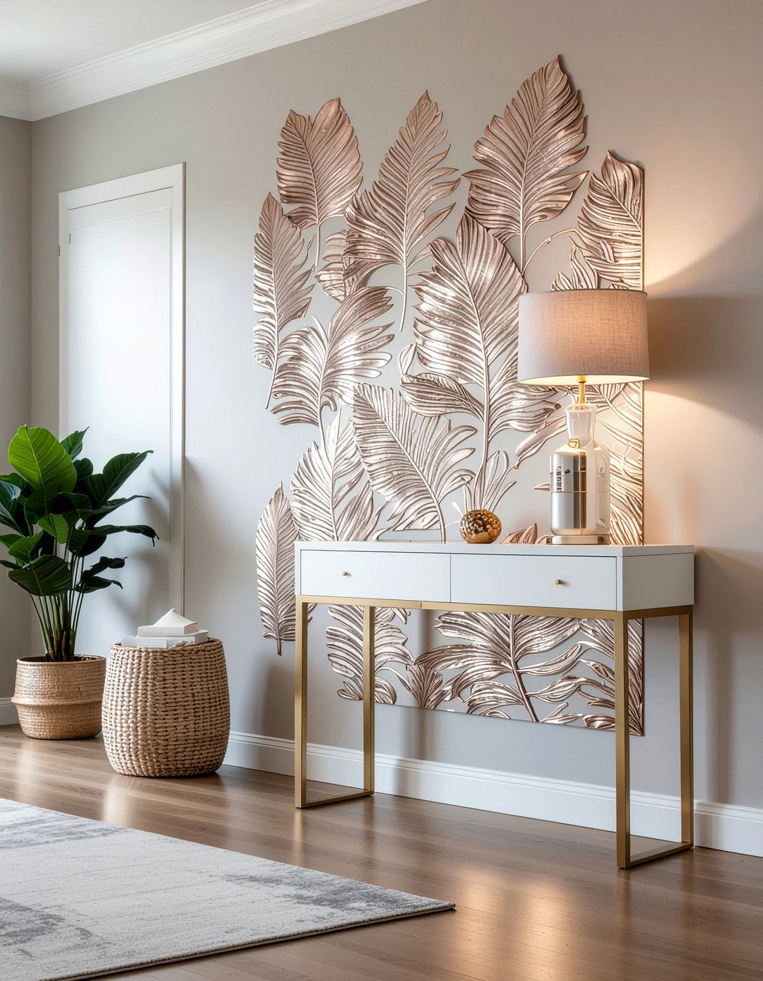 Textured Wall Bronze Pattern Decor - 30 bronze accent living room ideas