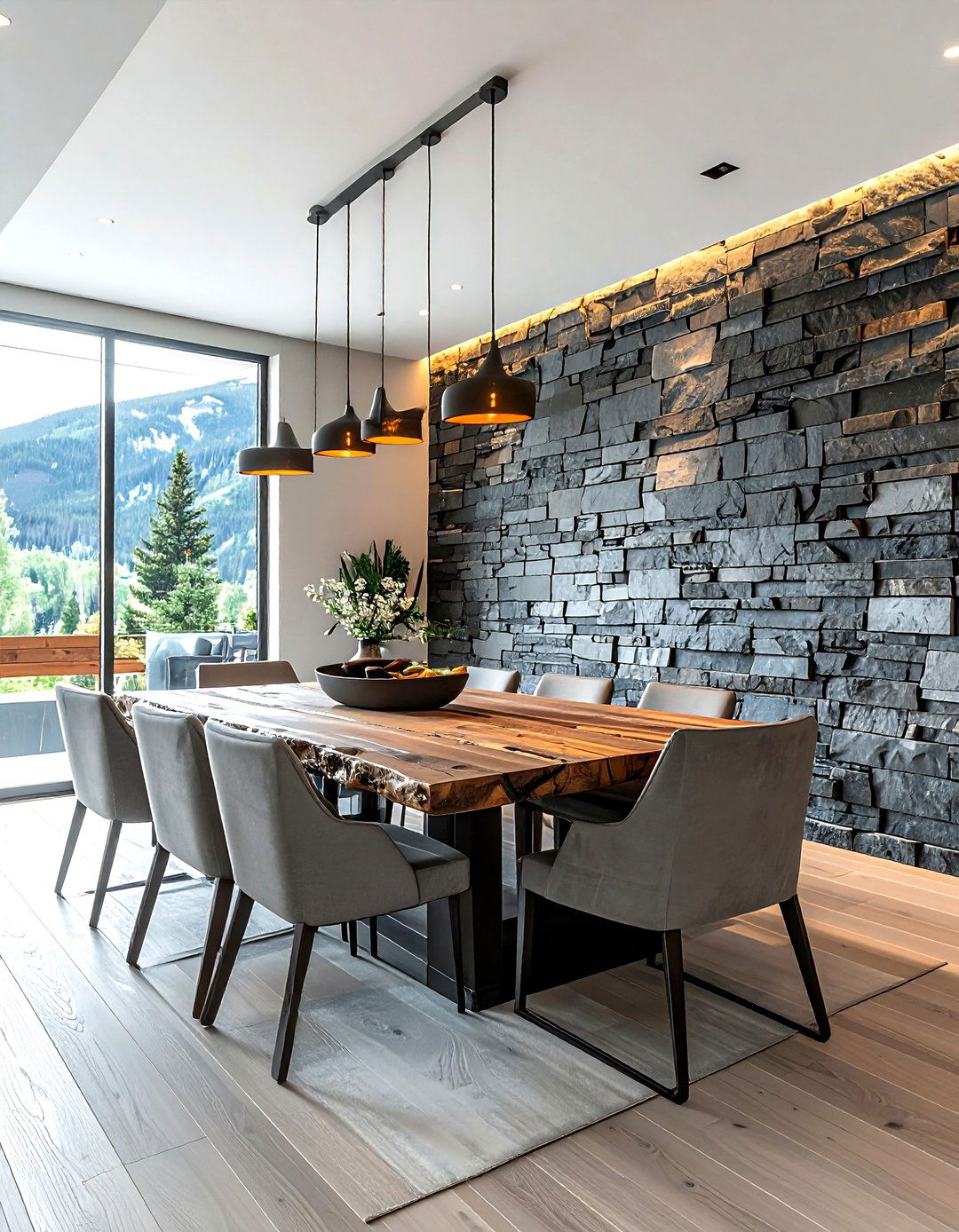 Textured Wall Dining Area - 30 Aspen dining room ideas