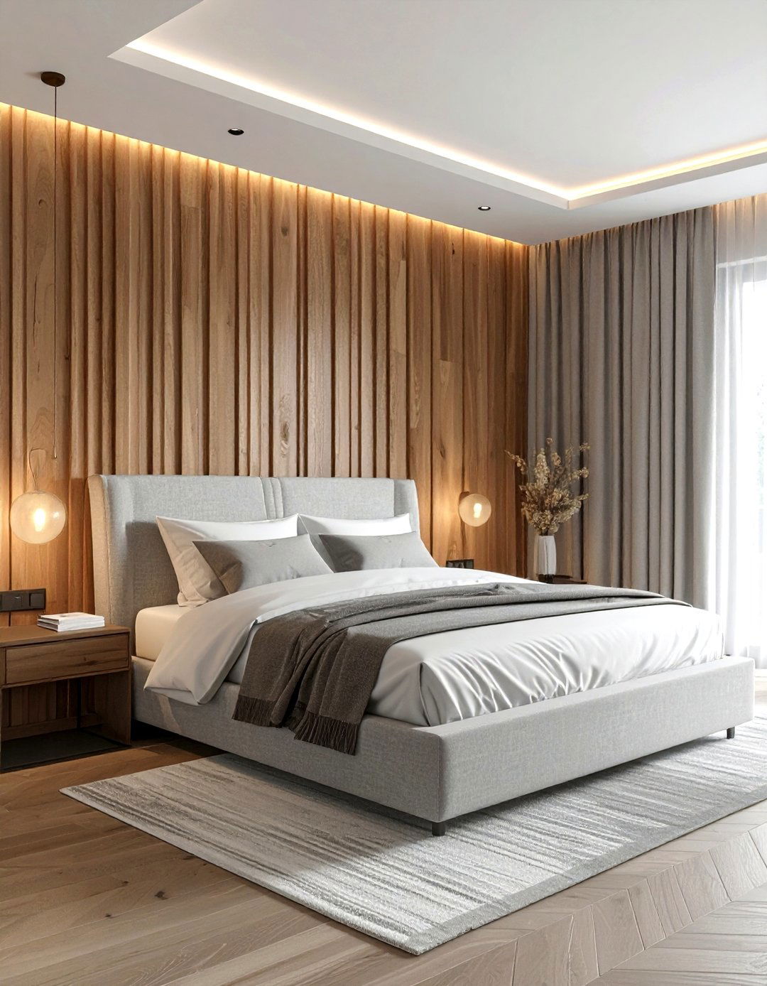 Textured Wall Panel - 30 elegant bedroom ideas
