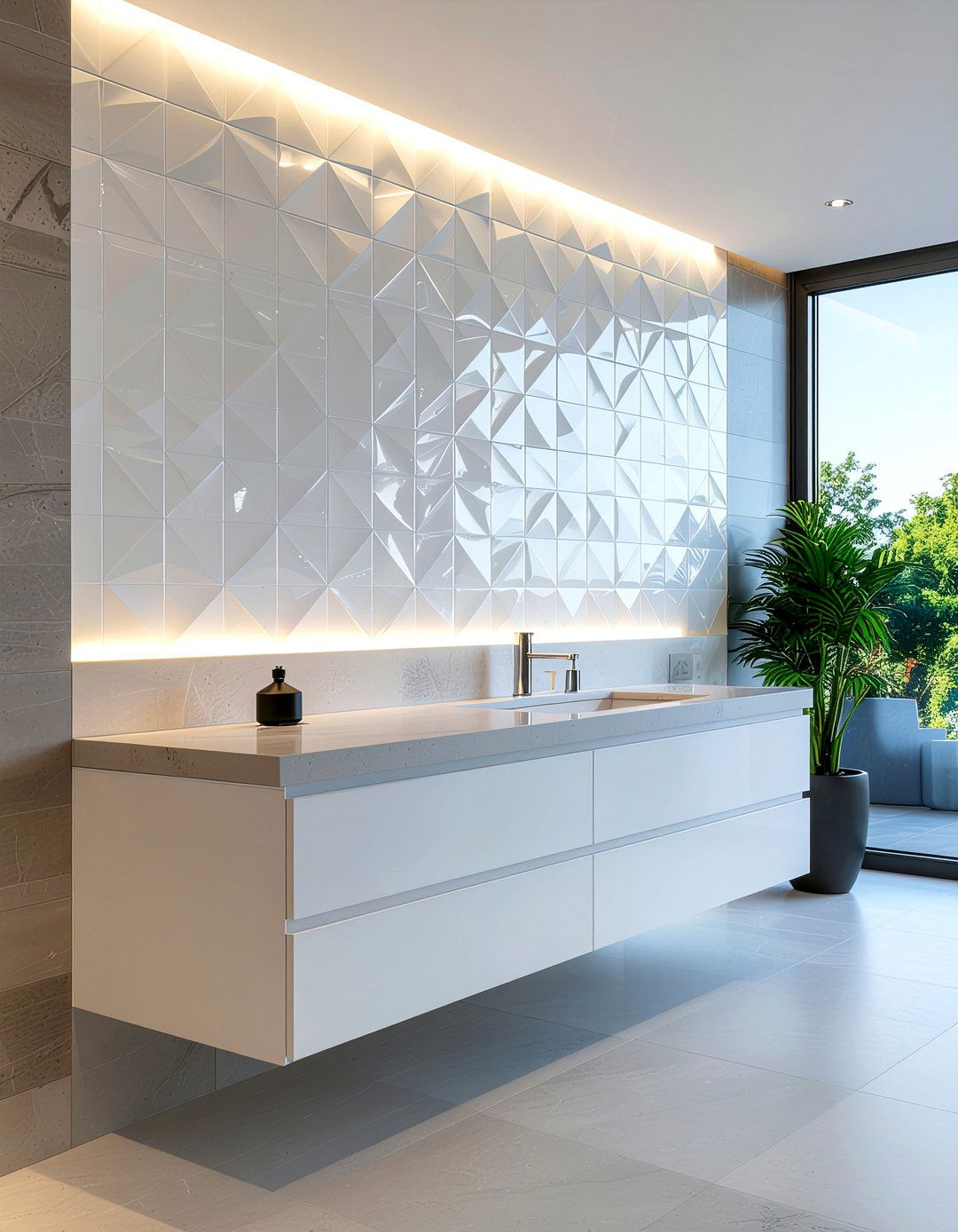 Textured Wall Tile - 30 bathroom future trend ideas