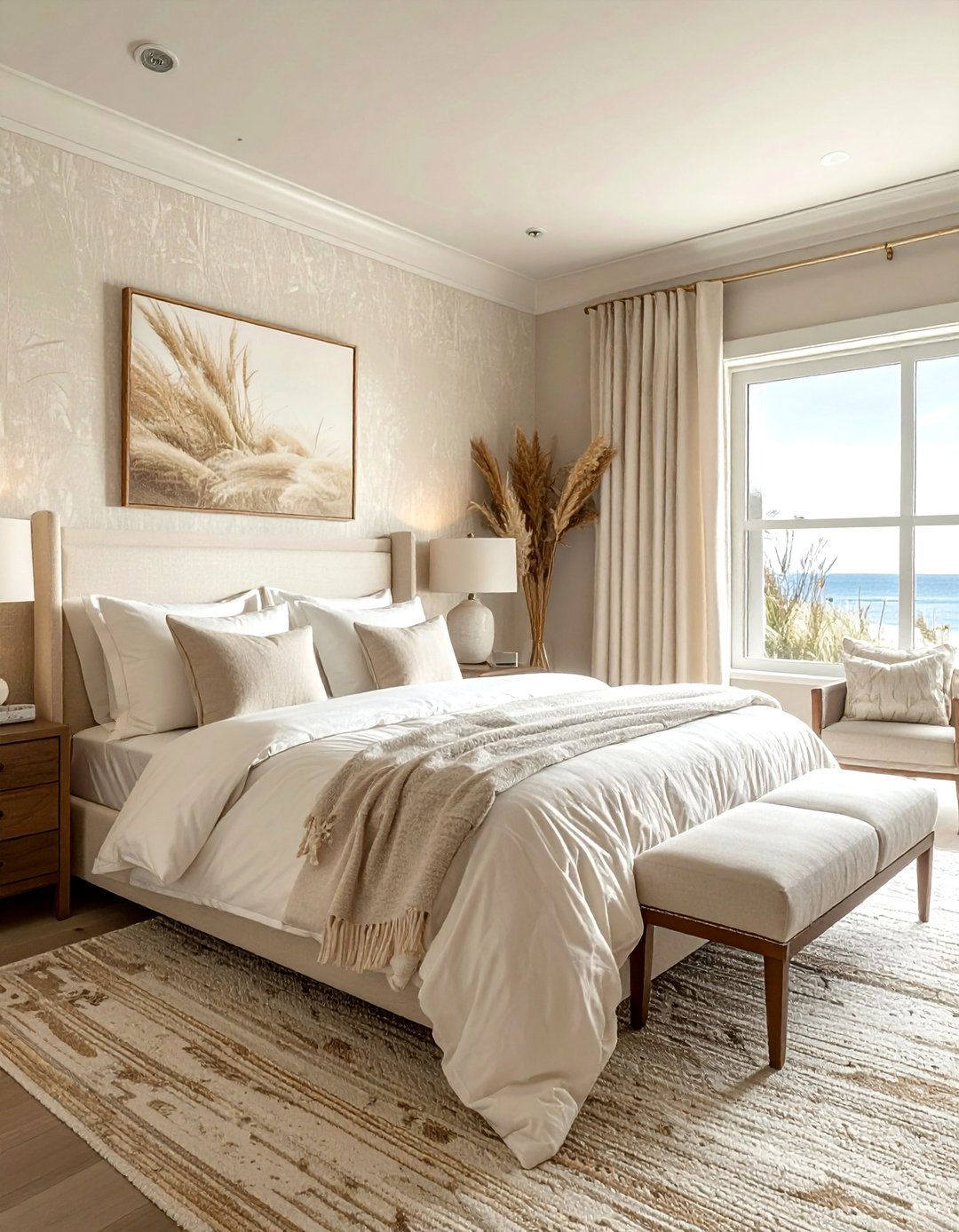 Textured Wallpaper Bedroom - 30 coastal cream bedroom ideas