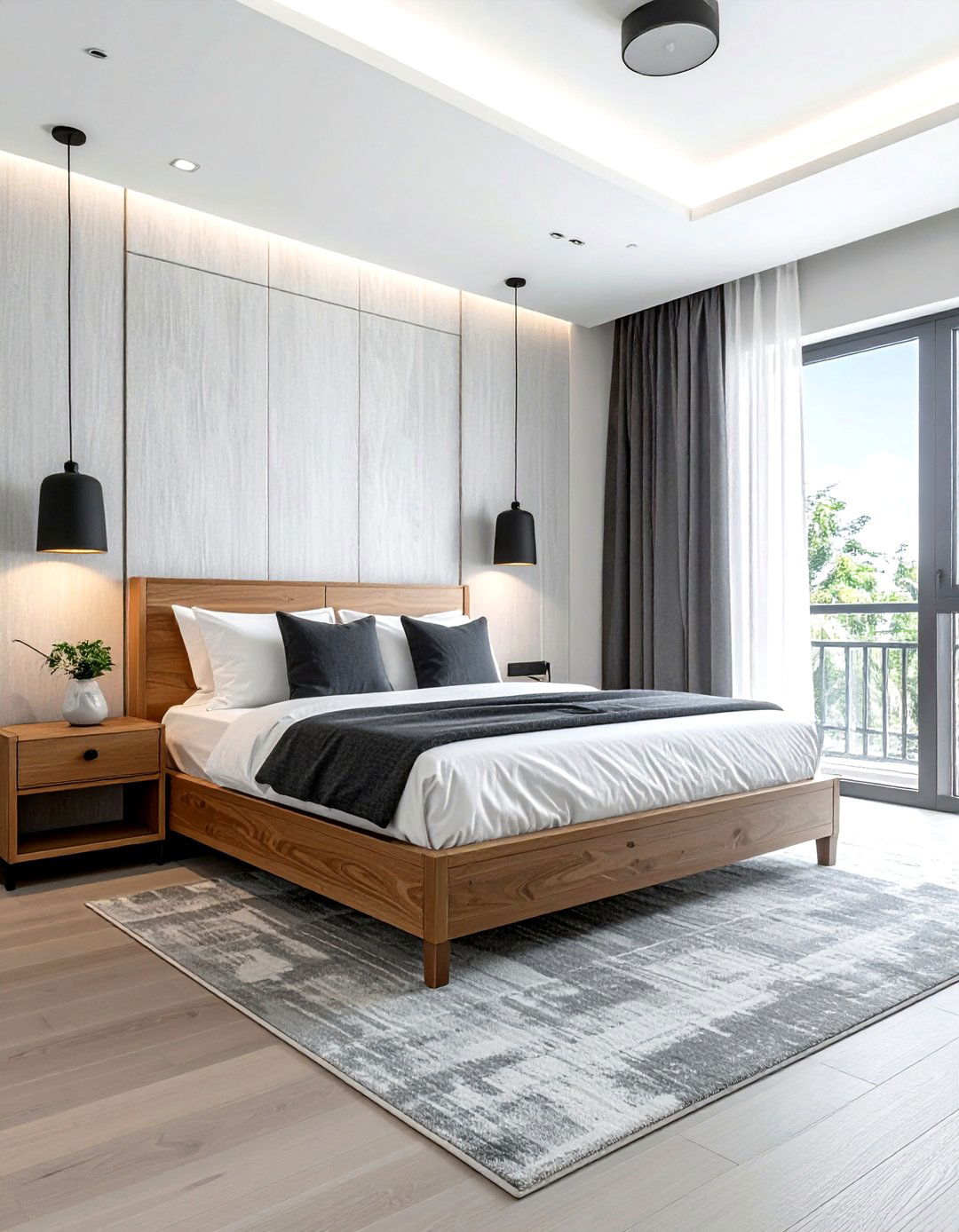 Textured Wallpaper Bedroom - 30 transitional home decor ideas