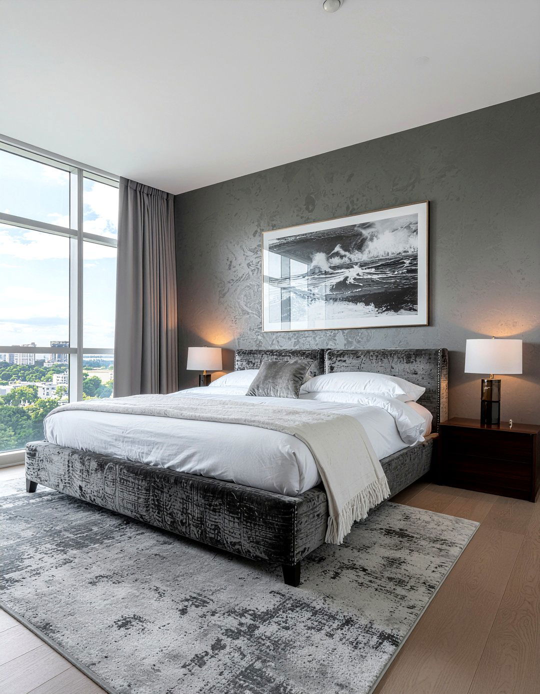 Textured Wallpaper Designs - 30 penthouse bedroom ideas