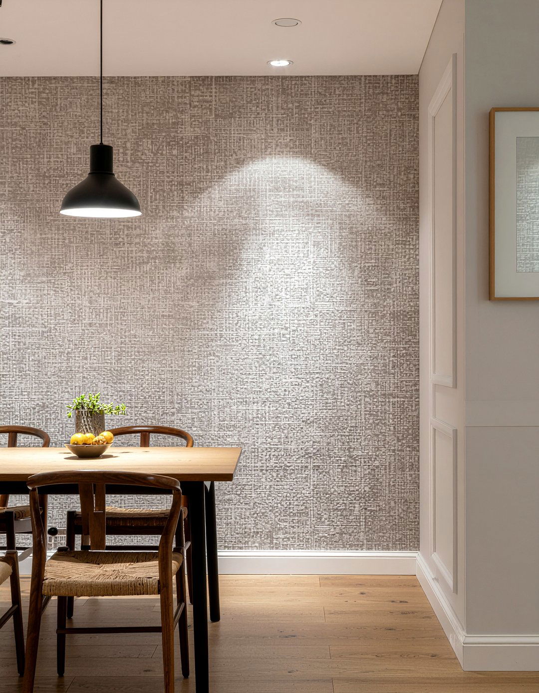 Textured Wallpaper Dining Room - 30 cool neutral dining room ideas