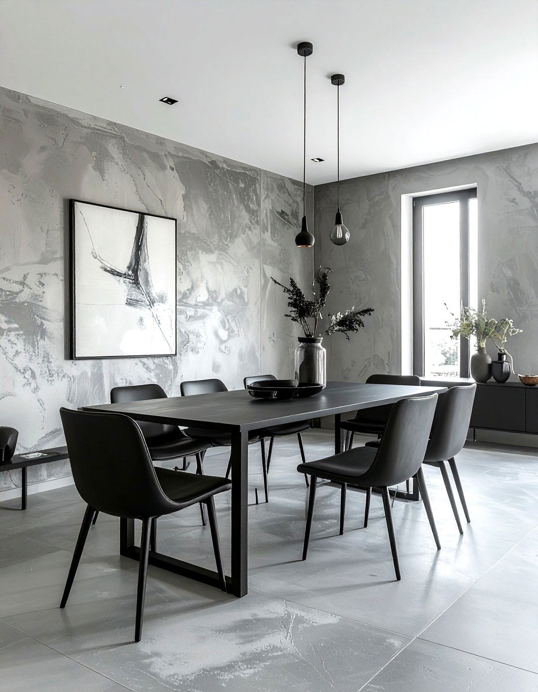 Textured Walls - 30 minimalist dining room ideas