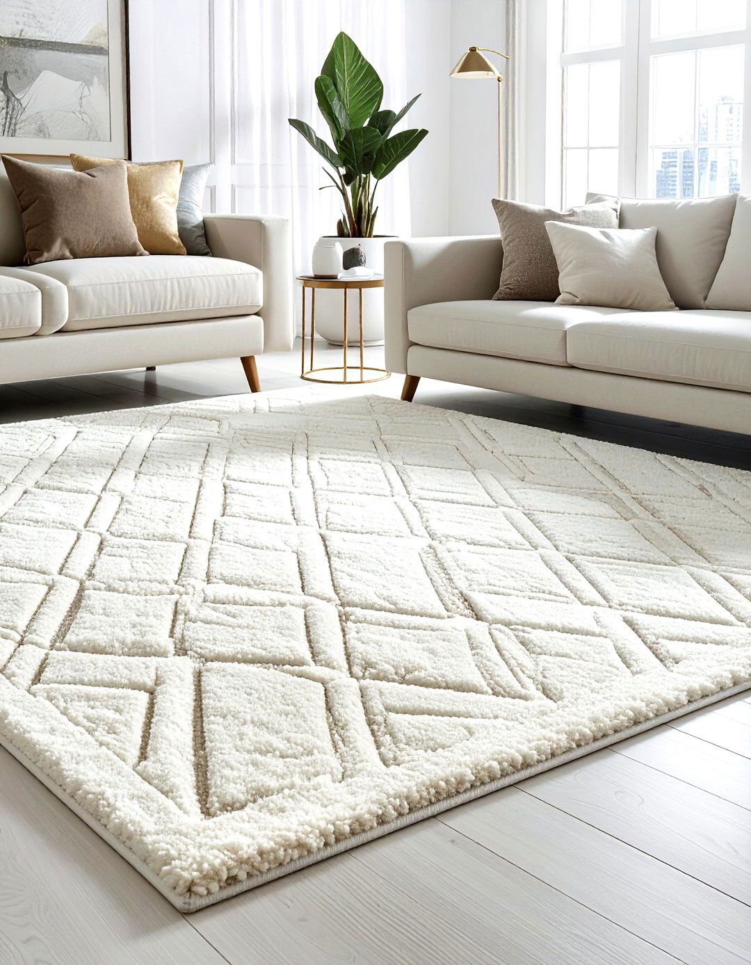 Textured area rug - 30 modern clean decor ideas