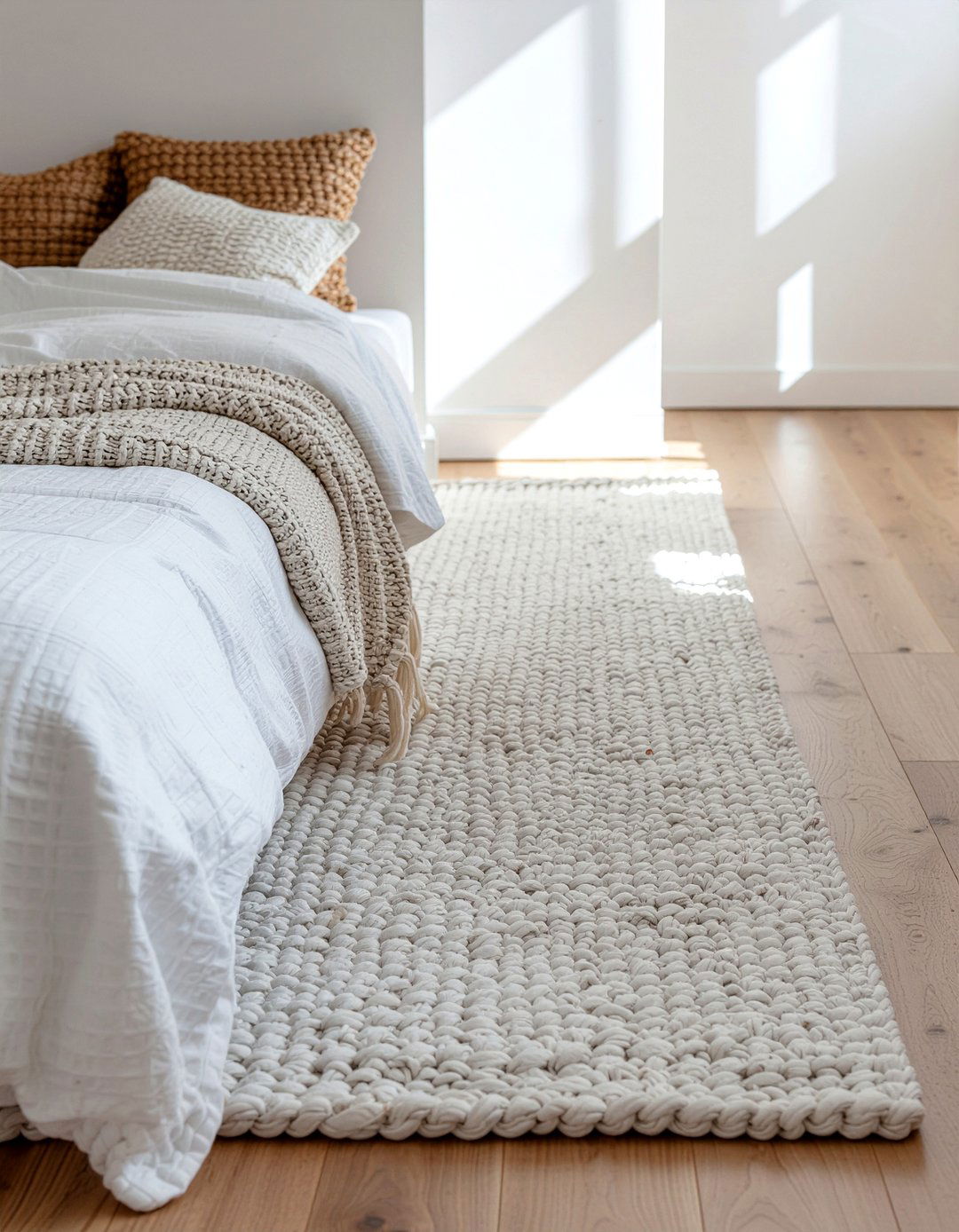 Textured area rugs - 30 serene bedroom ideas