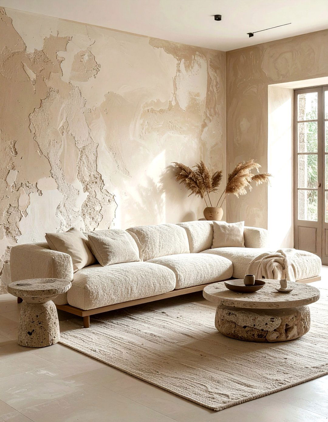 Textured beige living room - 30 beige living room decor ideas