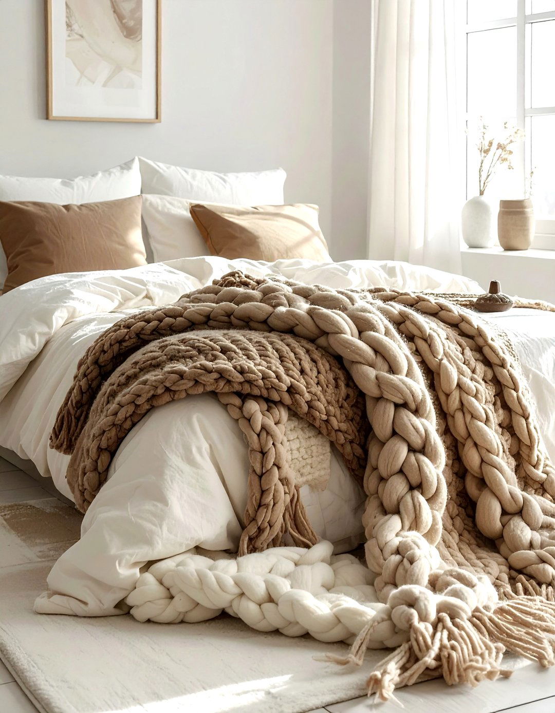 Textured blankets - 30 affordable bedroom ideas