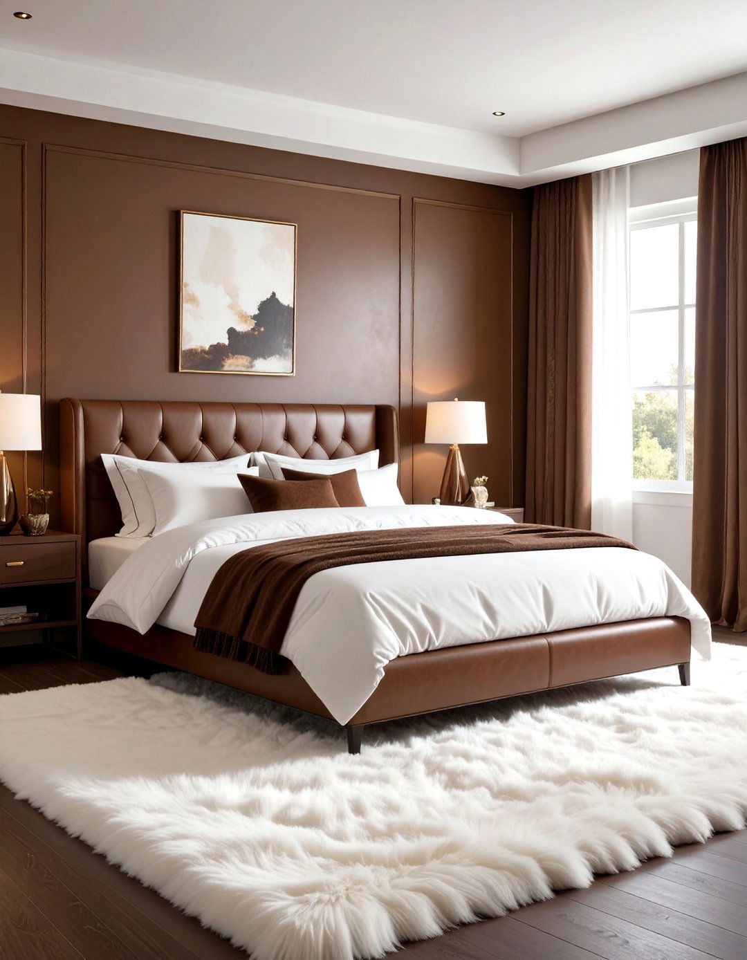 Textured brown and white bedroom - 30 brown and white bedroom ideas