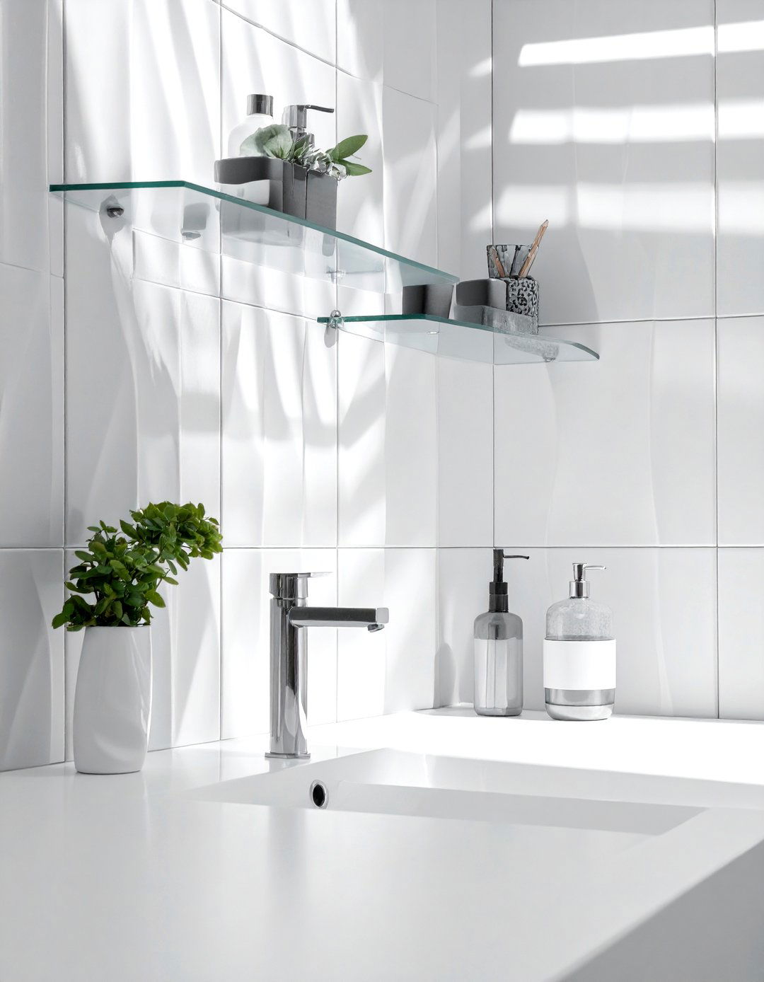 Textured ceramic wall bathroom - 30 ceramic bathroom ideas