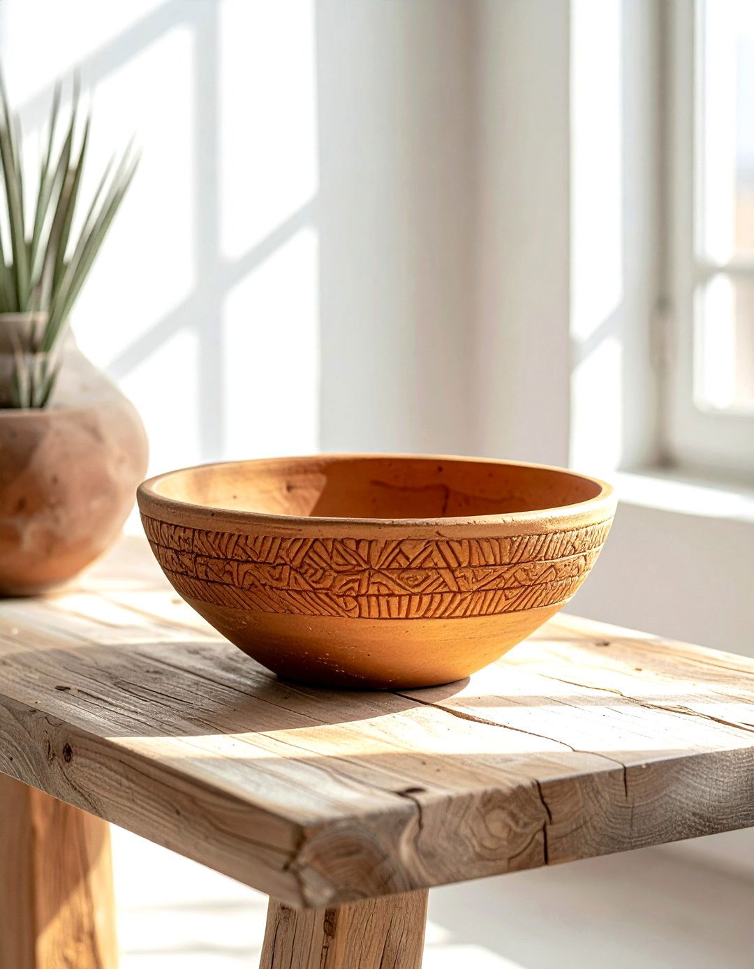 Textured clay bowl - 30 console bowl ideas