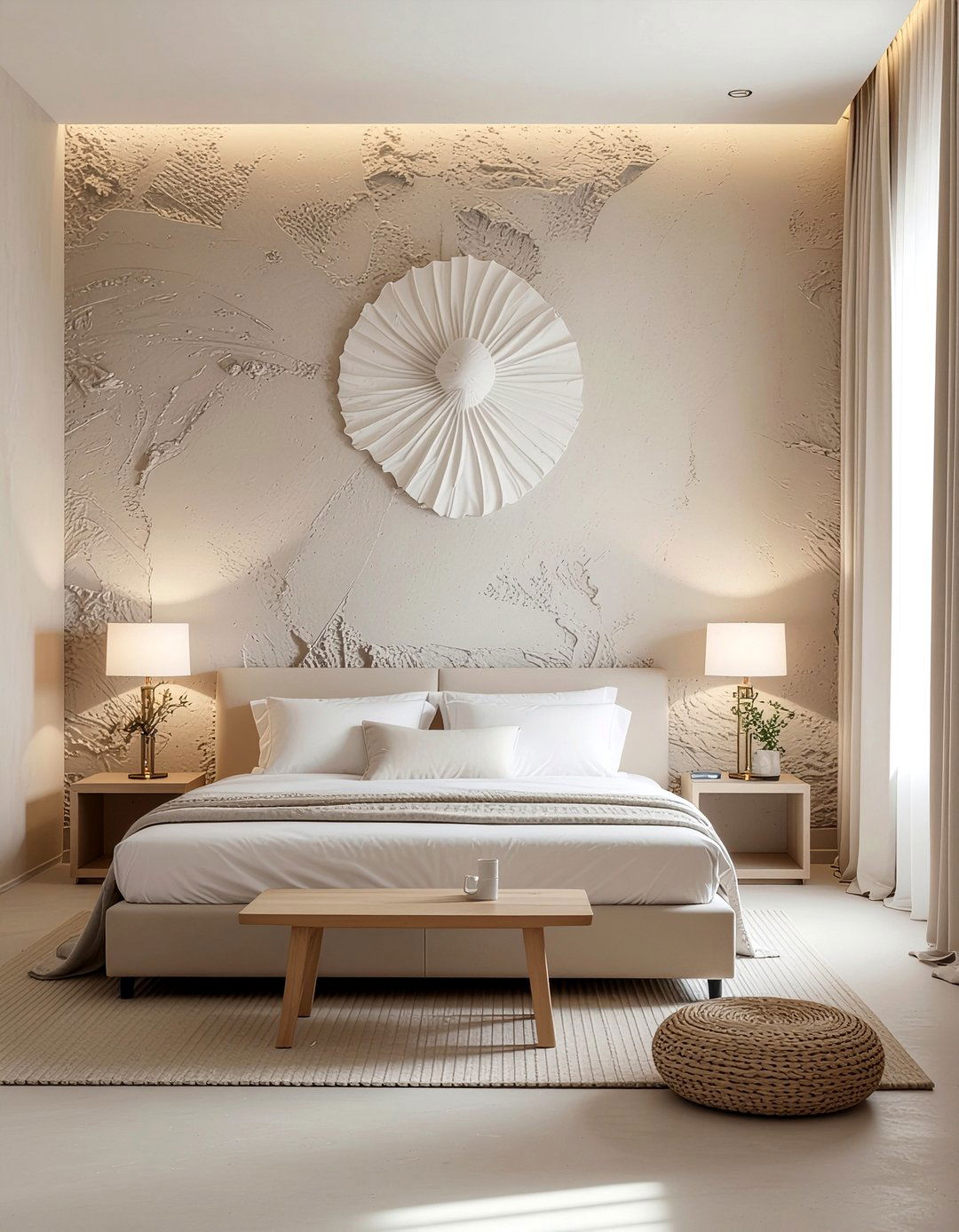 Textured clay walls - 30 Japanese bedroom ideas