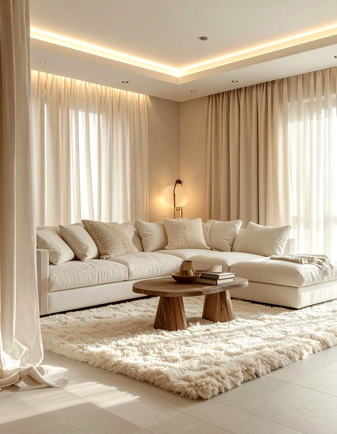 Textured cream basement - 30 serene decor ideas