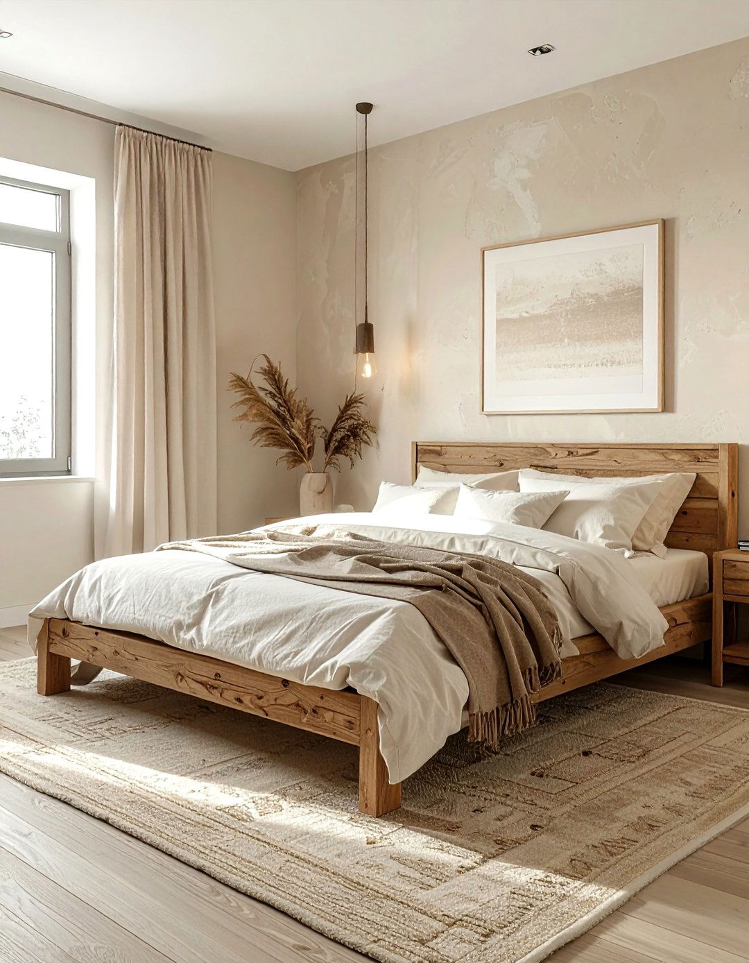 Textured cream bedroom walls - 30 cream bedroom decor ideas