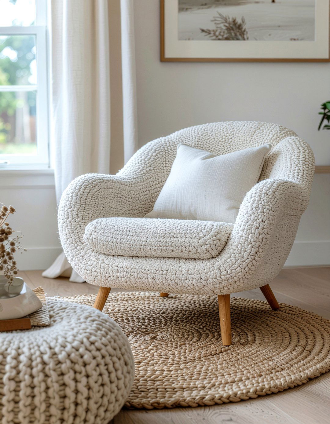 Textured cream living room - 30 off-white living room ideas