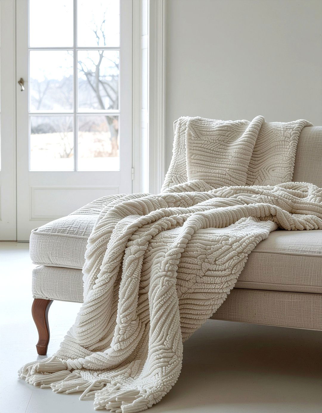 Textured faux fur throw - 30 faux fur throw ideas