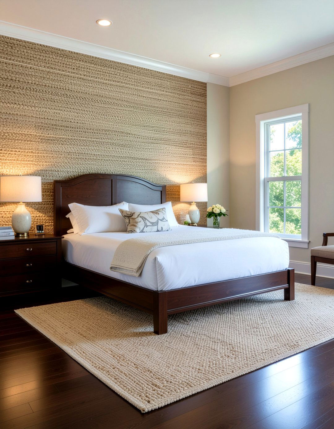 Textured grasscloth wallpaper - 30 bedroom peel and stick wallpapers