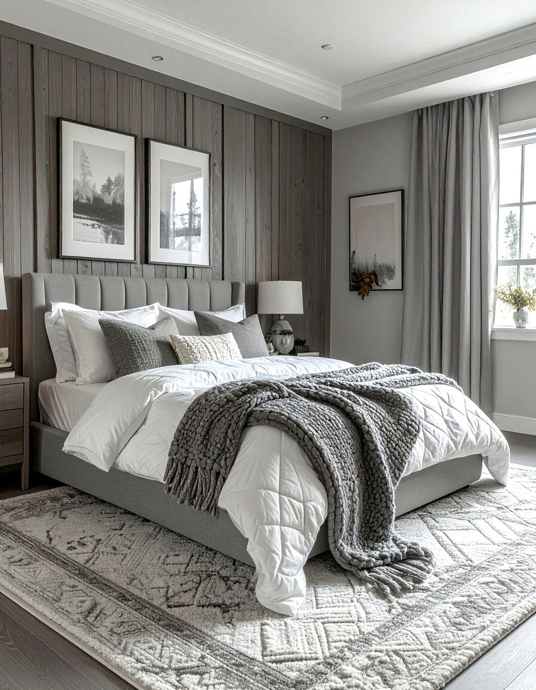 Textured gray and white bedroom - 30 gray and white bedroom ideas
