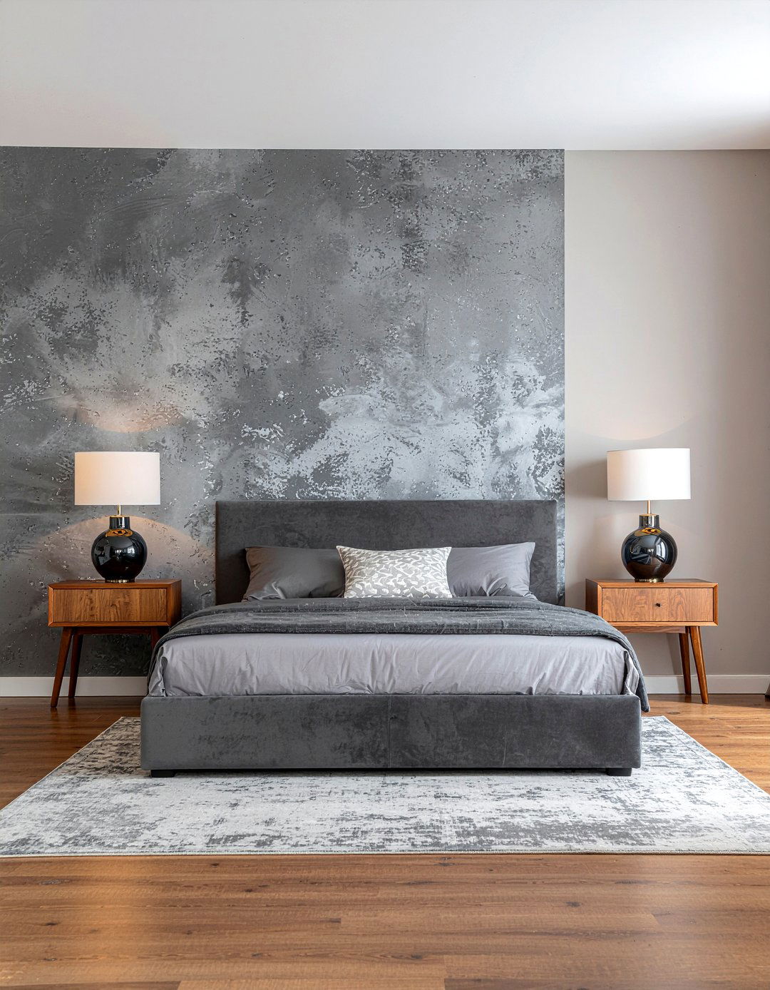 Textured gray bedroom wallpaper - 30 all gray bedroom ideas