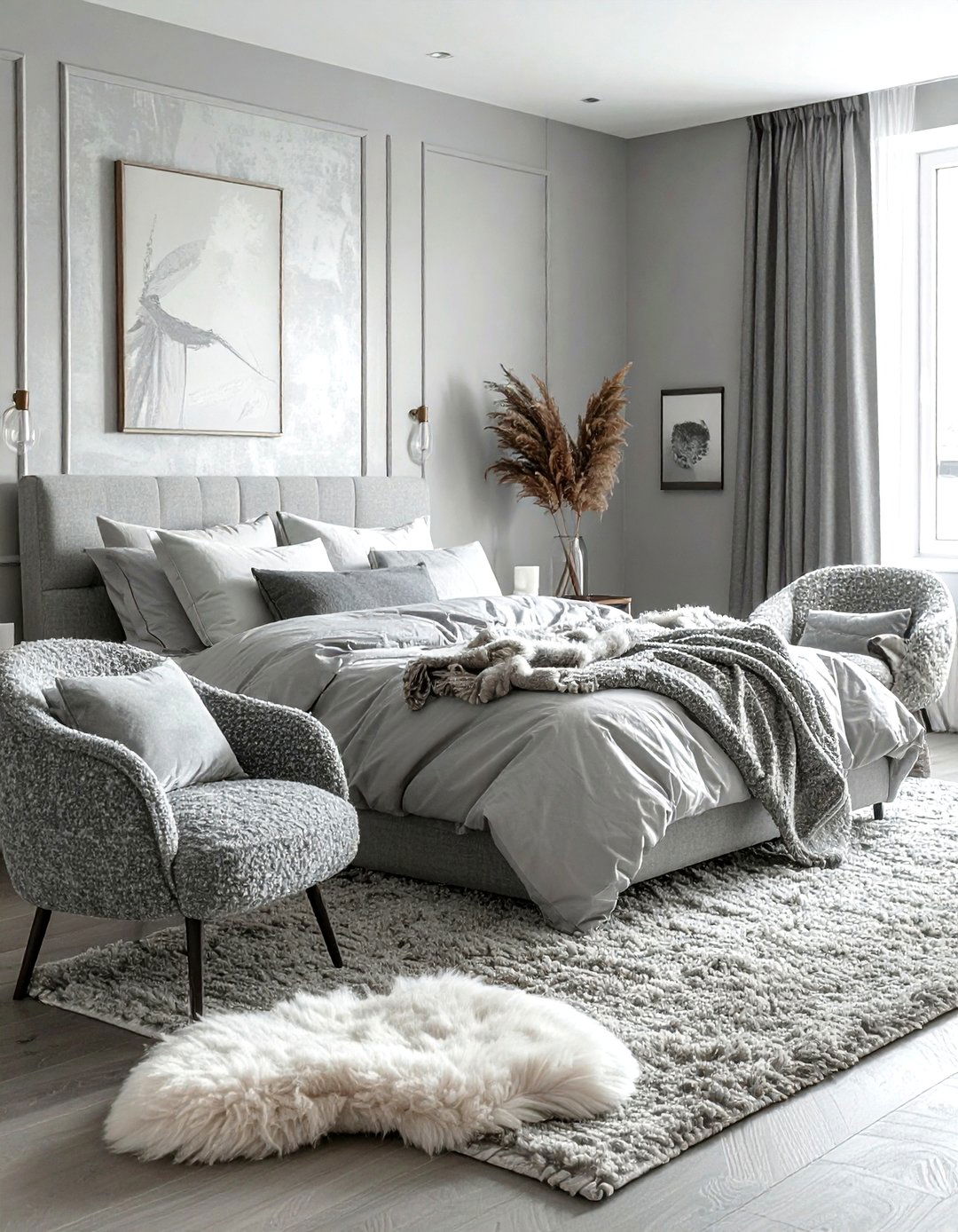 Textured grey bedroom - 30 grey bedroom design ideas