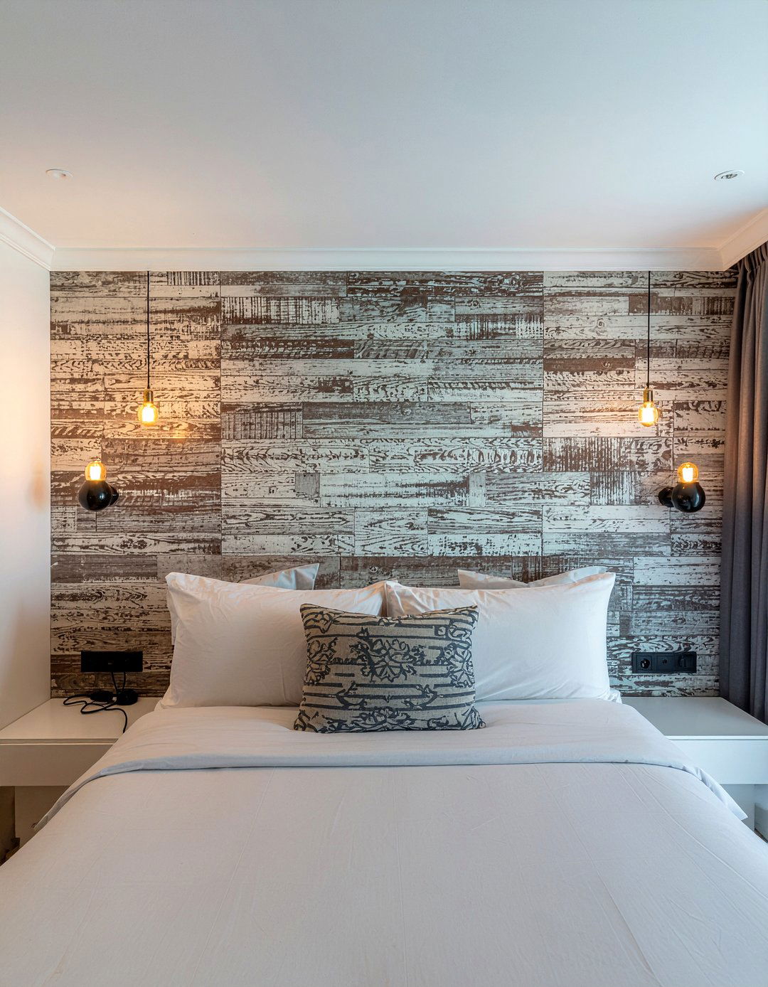 Textured shiplap bedroom wall - 30 bedroom shiplap walls