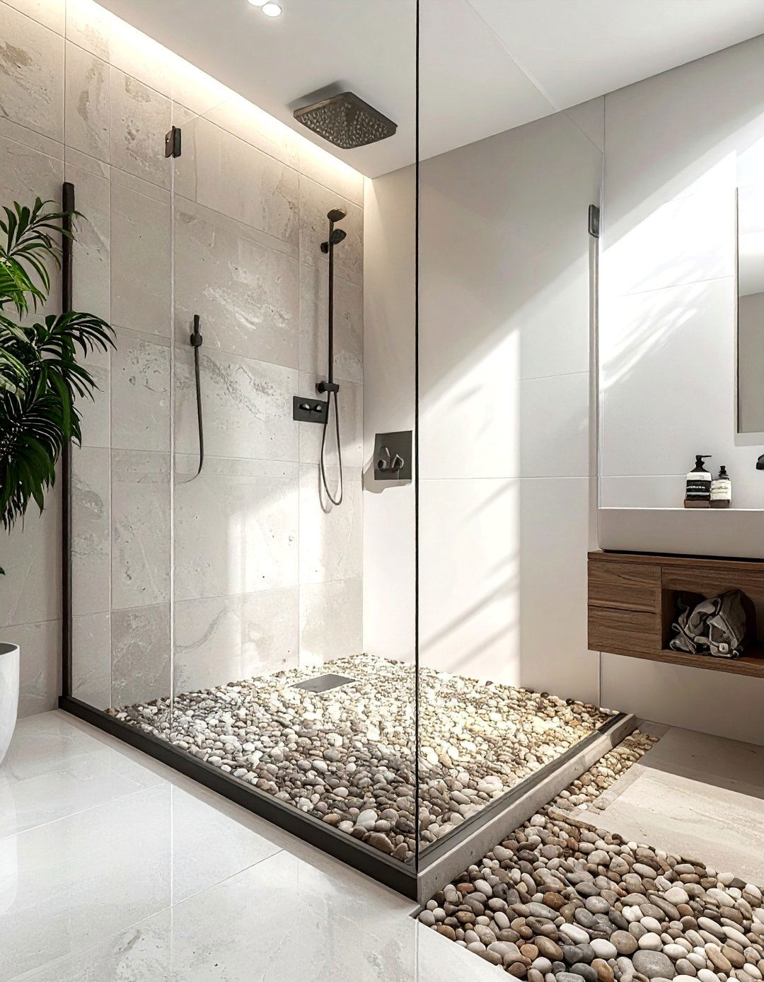 Textured shower floor tile - 30 senior friendly bathroom ideas