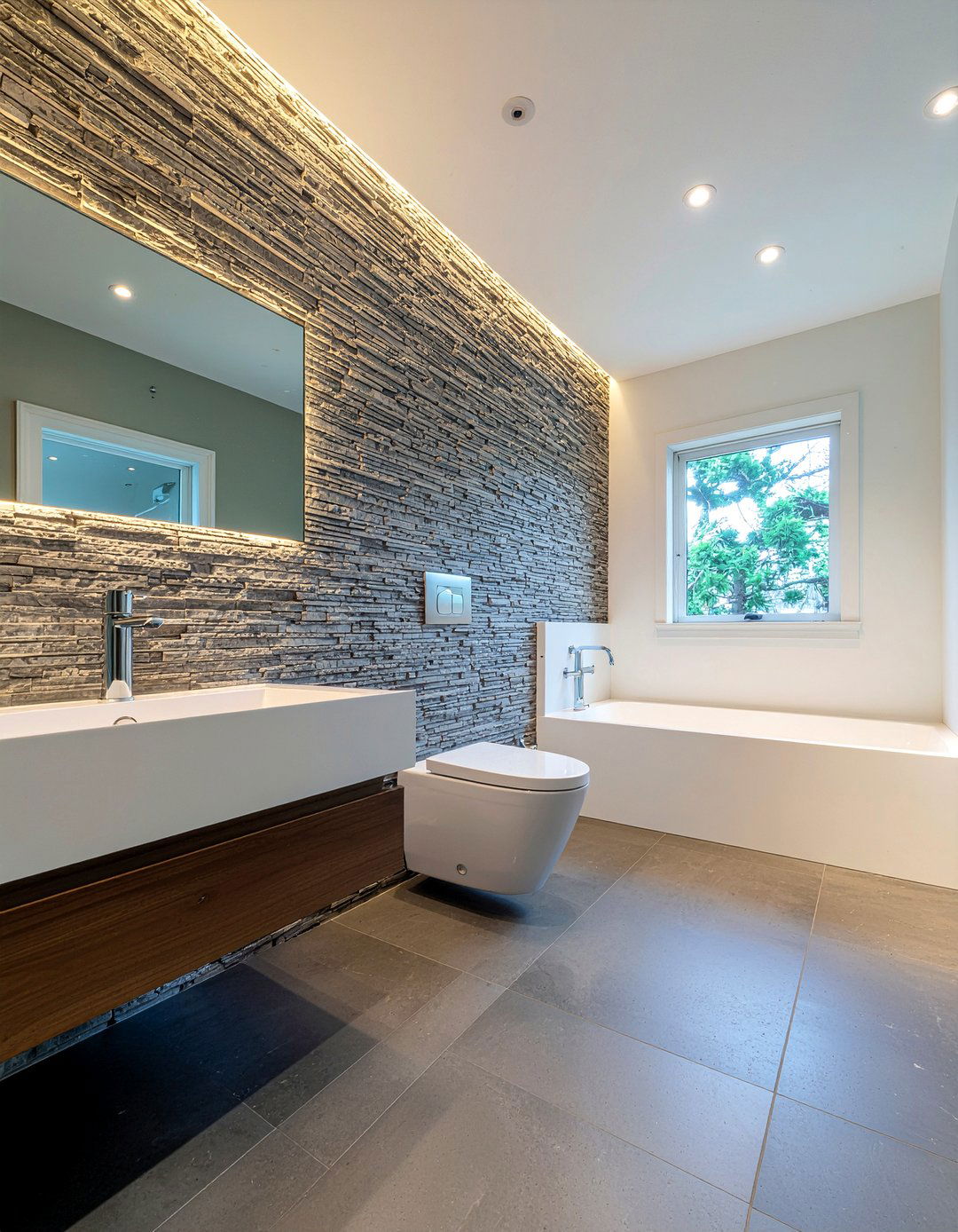 Textured slate tile bathroom - 30 slate tile bathroom ideas