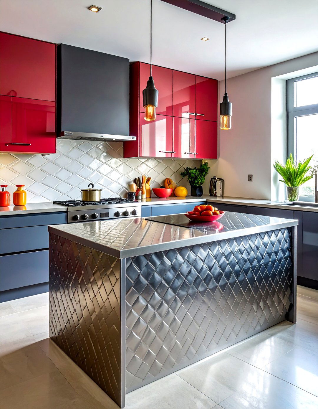 Textured stainless steel countertop - 30 stainless steel countertop kitchen ideas